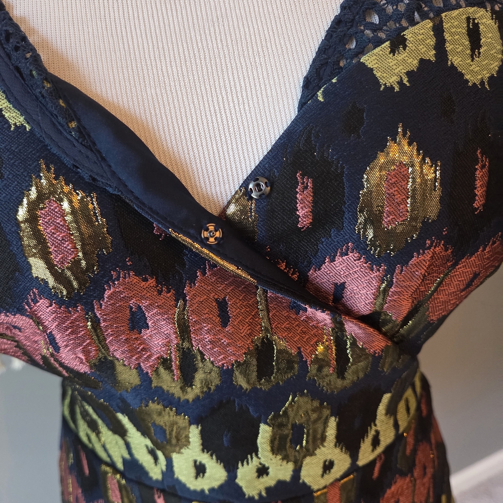 Anthropologie Navy and Multicolor Metallic Tank Top - Picture 3 of 7